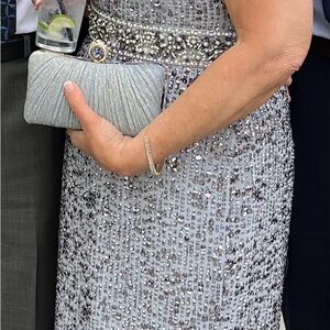 Sleeveless sequins dress (blue)